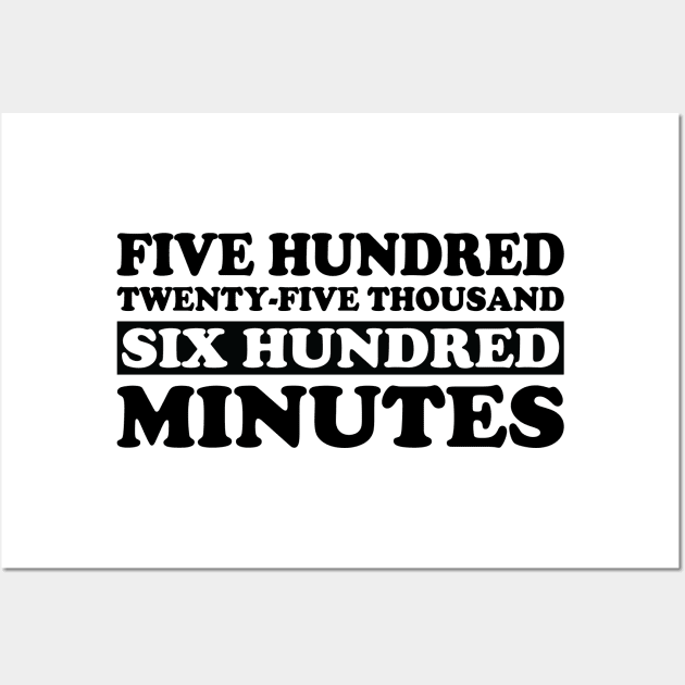 Five Hundred Twenty-five Thousand Six Hundred Minutes Rent Wall Art by Trending-Gifts